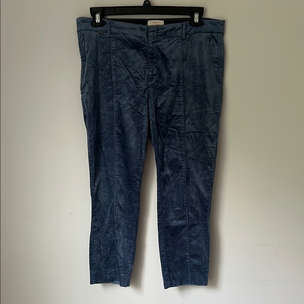 Anthropologie The Essential Slim Pants Women Size 12 Velvet Blue ^